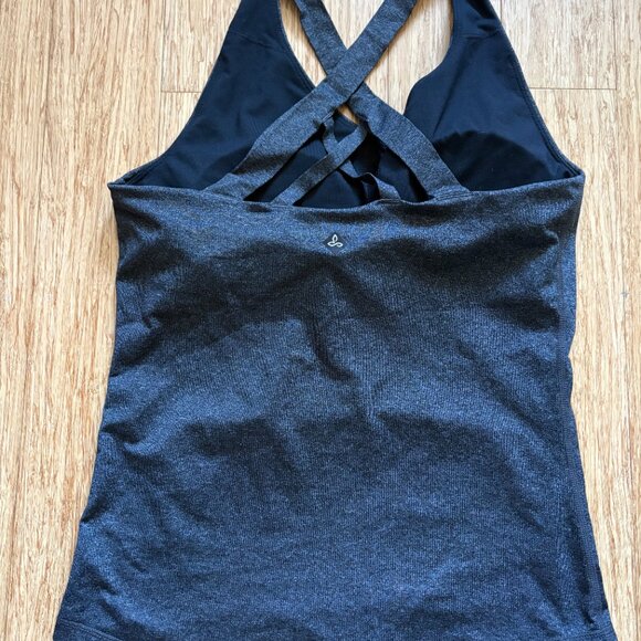 Prana Medium Verana Support Tank Dark Grey X-Back Padded - Picture 1 of 5